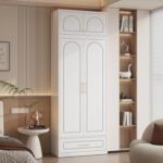 Metal Wall Cabinet, Upper Cabinet for Wardrobe, Small Overhead Storage Cabinet for Bedroom, Living Room, White, 18" D x 32" W x1 5" H - Assembly Required - Image 7