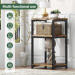 Simple Trending 3 Tier Side Table, End Table Night Stand Sofa Table Shelf for Living Room, Rustic Brown - Image 9