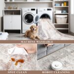 2x3 Washable Non-Slip Area Rug - Soft Low Pile Throw Rug for Kitchen Entryway Bedroom - Modern Indoor Door Mat with Rubber Backing (Beige Grey) - Image 9