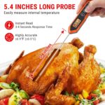 TempPro TP15H Waterproof Instant Read Meat Thermometer for Cooking, Digital Food Thermometer with Backlight & Calibration, Cooking Thermometer for BBQ, 10.47 x 1.16 x 0.69 (Previously ThermoPro) - Image 3