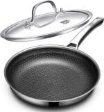 OATOFP Non Stick Frying Pans 12 inch, Hybrid Frying Skillets Nonstick with Lid,non stick Stainless Steel Pans, Dishwasher and Oven-Safe Chef Pan, Induction Compatible Cooking Pan, PFOA Free Cookware - Image 2