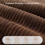 Vesgantti 141.7" Oversized Boneless Sectional Couch, Modern 7 Seater Modular Sofa with Chaise & Ottoman, Deep Seat Corduroy Cloud Couches for Living Room, No Assembly Required, Dark Brown - Image 7