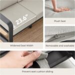 CHITA Aluminum Outdoor 3-Seater Sofa, Patio Furniture with 6.3in Thick High-Resilient Cushions & 100% Aluminum Frame, Modern Outdoor Patio Furniture for Poolside, Deck, Balcony - Image 8