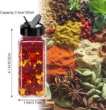 Tiaiidi 24 Pack 3.5 oz Square Plastic Spice Jars,Seasoning Containers with Black Screw Lids to Pour or Shake,Empty Storage Spice Containers for Spice,Powders,Peppers - Image 3