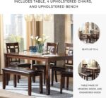Signature Design by Ashley Bennox Dining Room Table and Chairs with Bench (Set of 6), Brown - Image 5