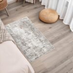 2x3 Washable Non-Slip Area Rug - Soft Low Pile Throw Rug for Kitchen Entryway Bedroom - Modern Indoor Door Mat with Rubber Backing (Beige Grey) - Image 5