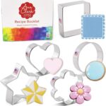 Ann Clark Basic Cookie Cutters 5-Pc. Set (Star, Heart, Circle, Square, Flower) Made in USA - Image 2