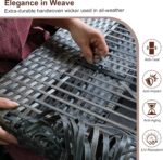 JOYURE 4-Piece Patio Furniture Set,Outdoor Wicker Patio Conversation Set with Tempered Glass Table,All-Weather Rattan Sectional Loveseat&Chairs with Thick Cushions for Garden,Deck,Backyard-Grey - Image 4