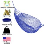 Iconikal Camping Backpacking Rope Hammock Blue 300LB Capacity Lightweight Portable Outdoor Hammock Travel Gear - Image 3