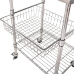 Seville Classics Commercial Work Table Island Utility Cart Prep Station, for Restaurant, Kitchen, Warehouse, Garage, Hotel, Home, Stainless-Steel Top NSF , 24" W x 20" D - Image 5