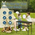 LOFTEY Folding Camping Table with 3 Adjustable Height, 3ft Foldable Aluminum Camp Table, Lightweight with Storage Bag, Portable for Outdoor, BBQ, Hiking, 34.2" x 15.7" x 27.5", Black - Image 4