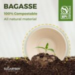 [50 COUNT]Harvest Pack PFAS FREE 32oz Paper Compostable Bowls Only, Round Heavy-Duty Eco-Friendly Disposable Bagasse Large Soup Bowls, sugarcane made for Meal Prep Takeout Dinnerware, Microwave Safe - Image 9