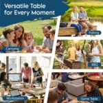 LOFTEY Folding Camping Table with 3 Adjustable Height, 3ft Foldable Aluminum Camp Table, Lightweight with Storage Bag, Portable for Outdoor, BBQ, Hiking, 34.2" x 15.7" x 27.5", Black - Image 7