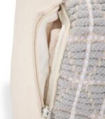 SIMPLIHOME Noreen Square Pouf - 18 inch Wide Upholstered Handwoven Cotton Ottoman in Light Blue and White, Boho Footstool or Extra Seating for Living Room with Polystyrene Filling, Assembled - Image 6