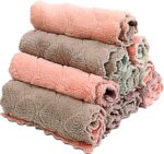 Kitchen Cloth, Microfiber Dish Towels Washcloths, Super Absorbent Coral Velvet Dishtowels, Premium Cleaning Cloths,Non-Stick Oil Quick Dry Dish Towels, Soft Tea Towel, Table Cleaning Cloths. (10) - Image 2