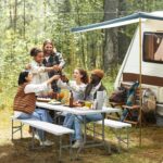 VINGLI Picnic Table Set with 2 Benches, 6 Feet Camping Table Chair Set,3-Piece Folding Furniture for Indoor or Outdoor Use, Smooth Tabletop, White - Image 9