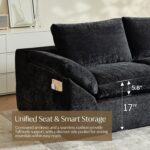 Vamcheer U Shaped Cloud Couch - Utra Soft Modular Sectional Sofa with 2 Movable Ottoman, Deep Seat Boneless Couches for Living Room, Bedroom, Office, No Assembly Required, Black - Image 7