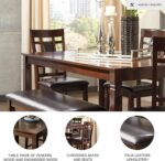 Signature Design by Ashley Bennox Dining Room Table and Chairs with Bench (Set of 6), Brown - Image 4