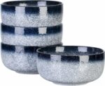 S&Q'S CERAMICS Cereal Bowls - 36 Ounce, Japanese Noodle Bowl Set, Ceramic Bowls for Kitchen, Breakfast, Oatmeal, Microwave and Dishwasher Safe, [Set of 4], Dark Blue - Image 2