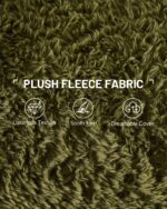 Karl home Modern Accent Chair Plush Fleece Upholstered Living Room Chair with Metal Frame Wooden Armrest Comfy Lounge Armchair for Living Room, Bedroom, Balcony, Reading Room, Green - Image 6