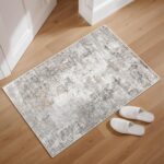 2x3 Washable Non-Slip Area Rug - Soft Low Pile Throw Rug for Kitchen Entryway Bedroom - Modern Indoor Door Mat with Rubber Backing (Beige Grey) - Image 6