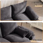 130" Modular Sectional Sofa U Shaped with Storage, Chenille Cloud Couch for Small Spaces, Living Room, Apartment, Comfy Deep Seat with Reversible Ottoman (6 Seats Grey) - Image 6