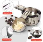 Bellemain One-Piece Stainless Steel Measuring Cups Set of 6 – Nesting Metal Measuring Cups for Kitchen – Dry & Liquid Measurements (ML & OZ), Rust-Resistant, Dishwasher Safe, Ergonomic Design - Image 3