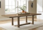 Signature Design by Ashley Cabalynn Farmhouse Dining Extension Table with 1 Removable Center Leaf, Light Brown - Image 3