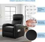 Simple Deluxe Recliner Chair - Adjustable Push Back PU Leather Recliner, Plush Reading Chair & Luxe Sofa Chair for Living Room Chairs or Bedroom Chair, Single Recliner for Home Theater - Image 4