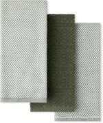 KitchenAid® Evergreen Design Series Heavyweight Textured Oversized Kitchen Towels 3-Pack Set, Absorbent 100% Cotton, Dual-Purpose, Deep Forest Green, 18"x28" - Image 2