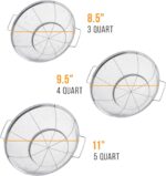U.S. Kitchen Supply Set of 3 Stainless Steel Colander Strainers Net Baskets 5, 4, & 3-Quart - Colander with Handles & Resting Base - Stainless Steel Sieve, Mesh Strainers and Colanders for Kitchen - Image 3