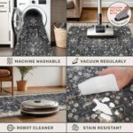 Black Boho Washable 2x6 Runner Rugs for Hallway Kitchen Bedroom Beside Laundry Room Bathroom Rug, Pet & Kids Friendly, Non Slip Low Pile Stain Resistant Soft Foldable Long 24 x 72 Floor Carpet - Image 5