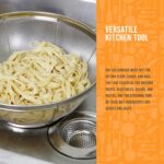 U.S. Kitchen Supply Set of 3 Stainless Steel Colander Strainers Net Baskets 5, 4, & 3-Quart - Colander with Handles & Resting Base - Stainless Steel Sieve, Mesh Strainers and Colanders for Kitchen - Image 4