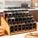 24Pcs Spice Jars Containers with Labels，4oz Black Seasoning Bottles with Shaker Lids for Rack, Cabinet, Drawer,Empty Square Condiment Pots (24, Black) - Image 3