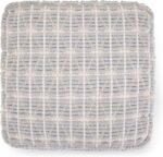 SIMPLIHOME Noreen Square Pouf - 18 inch Wide Upholstered Handwoven Cotton Ottoman in Light Blue and White, Boho Footstool or Extra Seating for Living Room with Polystyrene Filling, Assembled - Image 9