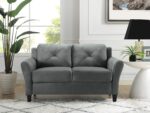 Studio Living Harrington 57.9" Loveseat, Transitional Modern, Pocket Coil Comfort, Easy Assembly, Microfiber Fabric, Dark Grey - Image 4