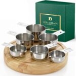 Bellemain One-Piece Stainless Steel Measuring Cups Set of 6 – Nesting Metal Measuring Cups for Kitchen – Dry & Liquid Measurements (ML & OZ), Rust-Resistant, Dishwasher Safe, Ergonomic Design - Image 2
