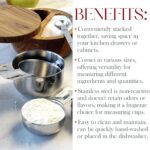 Bellemain One-Piece Stainless Steel Measuring Cups Set of 6 – Nesting Metal Measuring Cups for Kitchen – Dry & Liquid Measurements (ML & OZ), Rust-Resistant, Dishwasher Safe, Ergonomic Design - Image 4