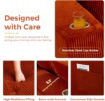 MAXYOYO 129.5" Modular Sectional Sofa Couch, U Shaped Modern Cloud Couch with 2 Ottomans, Sofa in A Box, Tufted 6-Seat Boneless Sleeper Chair for Living Room, No Assembly Required, Orange - Image 6