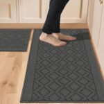 COSY HOMEER 48x20 Inch/30X20 Inch Kitchen Rug Mats Made of 100% Polypropylene 2 Pieces Soft Kitchen Mat Specialized in Anti Slippery and Machine Washable (Grey) - Image 2