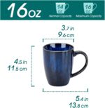 vancasso STARRY Ceramic Coffee Mug Set of 6, 16 Oz Tea Cups with Handle for Latte, Tea, Cappuccino, Milk, Cocoa, Microwave&Dishwasher Safe, Blue - Image 3