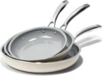 Kikcoin Non Stick Frying Pans, 3 Pack Ceramic Frying Pan for Cooking, 8+9.5+11 Inch Omelette Pans Set with Stay Cool Handle, Induction Ready, Free of PFAS PFOA PTFE, Oven/Dishwasher Safe - Image 2