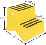 Vestil VST-2-Y Polyethylene Step Stool, 2 Step, Yellow - Image 6
