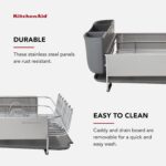 KitchenAid Large Capacity, Fully Size Self Draining Rust Resistatant Satin Coated Dish Rack with Removable Flatware Caddy 20.47-Inch, Gray - Image 7