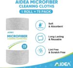 AIDEA Microfiber Cleaning Cloth Roll, Grey 75PK, Reusable Paper Towels Tear Away Cloth, Microfiber Towels for Cars, Wash Cloths, Lint Free Rags for House, Kitchen,Window,Cleaning Supplies 11.5"×11.5" - Image 3