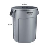 Rubbermaid Commercial 265500GY Round Brute Container Plastic 55 gal Gray - Image 3