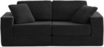 FILUXE Modular Sectional Sofa, Modern Modular Sofa Couch with Deep Seat，Comfy Cloud Couch, Sectional Couches for Living Room, Bedroom and Apartment，2-Seater，Black - Image 2