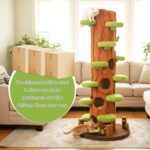 NUNU LAB 90.5 Inch Tall Cat Tree - Large Magic Forest Cat Tree Tower with Sisal Scratching Posts, Side Hideout & Platforms, Multi-Level Solid Wood Cat Condo with for Multi-Cat Homes (Large Green) - Image 9