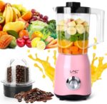Blender for Smoothies,300W Personal Blender and Grinder Combo for Kitchen with a 54oz Portable Smoothie Cups,Shakes,Juices,Frozen Drinks and a 12oz Coffee Cup with Seal Cover (Pink) - Image 2