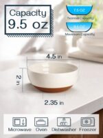 DOWAN 10 OZ Ceramic Bowls Set of 6 - Dessert Bowls for Side Dishes- Small White Bowls for Ice Cream, Snack, Dip, Charcuterie - Dishwasher & Microwave Safe - Image 6